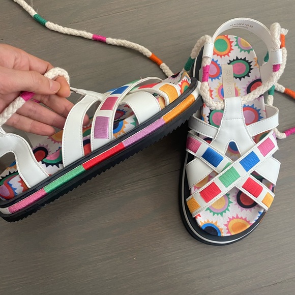 Farm Rio Sunset Anatomic rope detail white sandal Size 8 - Picture 2 of 7